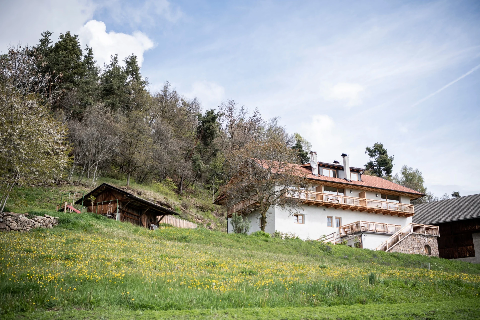 Der Obersteinerhof zwischen Wiesen und Wald